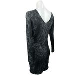 MNG Black Animal Print Snakeskin Long Sleeve V Neck Wrap Mini Bodycon Dress XS Photo 5