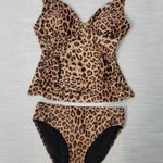 Pursuit Womens Swimsuit Size 10 Brown Leopard Print 2 Photo 13