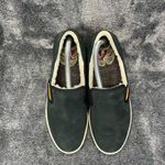 Olukai Pehuea Heu Black Leather Slip-On Genuine Shearing Sheep Fur Womans Size 10 Photo 4