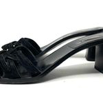 via spiga black leather and suede slides, made in Italy, size 6.5 Photo 4