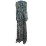 Caroline Constas Silk Vivan Floral Ruffled Georgette Maxi Gown Dress Slate Ombre Green Size XS Photo 6
