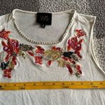 W5  Small Embroidered Cream Tank Top Photo 9