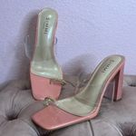 Simmi London Pink Clear Strap Heel W/Gold Chain Detail. Size 9 Photo 0