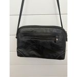 MC Black‎ Leather Patchwork Crossbody Bag Braided Trim Vintage Designer Black Photo 3