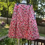 Modcloth Pink A-Line Skirt with Strawberry Print Photo 0