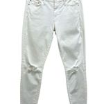 MOTHER Looker Ankle Fray Distressed in Little Miss Innocent Ivory White Size 26 Photo 0