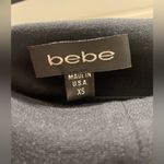 Bebe Black Square Neck Sleeveless Mini Dress With Front Buttons & Silk Details Photo 8