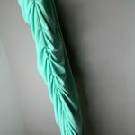 Deb Vintage Mint Green One Shoulder Ruched Dress w Rhinestone Sheer Sleeve Sz 1X Photo 3