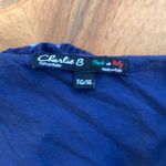 CHARLIE B Navy Blue Polka Dot Gauzy Cotton Sleeveless Dress Sundress Women’s XL Photo 7