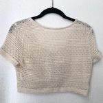 Adorable cropped crotchet knit short sleeve top cardigan bowlero tie bust Measurement in pics Photo 1
