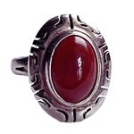 Vintage Native American sterling silver Carnelian ring size 7 . Red Photo 1