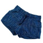 Athleta Blue Cabo Linen Textured Shorts Pull on with Pockets 16 Photo 2