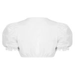 Vanessa Mooney Joelle White Puff Sleeve Cropped Blouse M NWT Photo 5