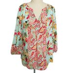 Anthropologie  Fig and Flower Paisley Floral Boho Blouse Photo 0