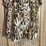 Chico's Shades of Brown Leopard Print Cap Sleeve Round Neck Top Blouse Small 1 Photo 2