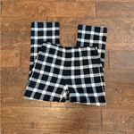 Gap NWOT Black and White Plaid Cropped Flare Pants with Side Zipper & Pockets Photo 2