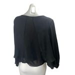 ZARA Women's Black Layered Chiffon Scoop Neck Long Sleeve Blouse Top Size M Photo 1