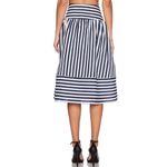 J.O.A. Panel Striped Skirt in Navy Stripe Size XS Photo 4