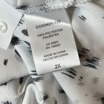 Hilary Radley Top Womens 2X White Leopard Print Roll Sleeve Tunic Blouse NEW Photo 9