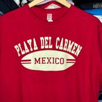Vintage Playa Del Carmen Mexico Red Shirt Sleeve Crewneck T Photo 8
