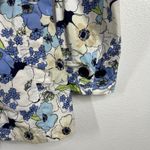 Eddie Bauer Vtg. Floral Print Belted Trench Coat Spring Jacket Blue White Small Photo 3