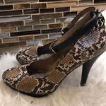 ShoeDazzle faux snake & chain heels‎ Brown Size 8 Photo 2