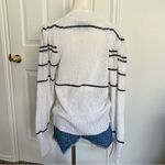 Brochu Walker  Sasha Striped Vee Cotton & Wool Blend Sweater Photo 7