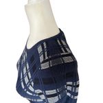 Milly Directional Plaid Knit Bodycon Hi-Low Dress Women's Size XS/S Side Flounce Photo 5
