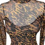 ALLSAINTS  Ambient Elia Leopard Animal Print Mesh Long Sleeve Bodysuit Top Size S Photo 2