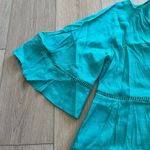 Cupshe  Women’s Teal Full Button Mini Dress/Swim Cover Sz L Photo 5
