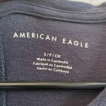 American Eagle  Navy Blue Flowy Top Photo 3
