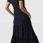 NWOT Saint+Sofia Greenwich Asymmetric Short Sleeve Maxi Dress Flowy Navy Blue Size 10 Photo 1