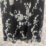 Donna Ricco Vtg New York Black White Floral Print Midi Dress Women's 14 Draped Photo 8