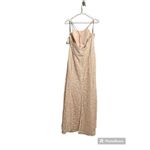 Dessy Group Halter Criss Cross Open Back Lace Trumpet Gown Blush Size 18 Photo 3