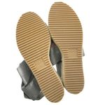 Eileen Fisher  Willow Wedge Cross Strap Espadrille Gray Metallic Leather Size 9 Photo 14