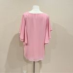 Zenana Outfitters Pink Double Layer Chiffon Top Size Large Photo 2