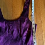 House of Harlow Eggplant Wine Satin Shimmer Cropped Bustier Top, Size M, NWOT Photo 2
