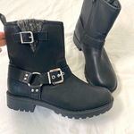 Jellypop NEW  Black Gray Fabric Chunky Buckle Harness Biker Combat Boots US 9 M Photo 3
