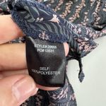 Skies Are Blue Anthropologie  Shirt Womens Small Black Pink Floral Blouse‎ Top Photo 3