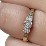 Women’s 10k 10KT IKS Diamond Yellow Gold Flower Cluster Band Ring Size 6.75 Photo 1