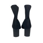 ZARA Women's Black Stretch-Knit Pointed Toe Slip-On Heeled Sock Ankle Boot Sz 9 Photo 2
