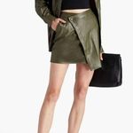 Nicholas Gabriella Mini Skirt in Green 2 Womens Faux Leather Vegan Photo 13
