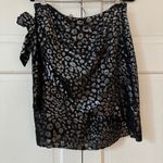 IRO Paris Black Metallic Silver Brocade Animal Print Mini Skirt Size 36 Glitter Photo 9