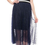 Loyd / Ford Palm Springs two layer mesh and silk skirt Blue Size 4 Photo 0