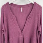 Free People  Olivia Henley Tunic Top Oversized Waffle Knit V-Neck‎ Size Small Photo 2