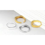 Boutique NEW Unisex Yellow Gold Plated Silver Bar‎ Band Ring, Adjustable Photo 3