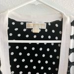 Michael Kors MICHAEL Black White Polka Dot Gold Button Down Cardigan Sweater M Photo 3