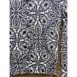 Jigsaw White Allover Navy Blue Floral Geometric Button Front Cardigan Sweater Photo 1