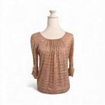 Shimmering Gold Party Blouse – Sarah Michelle P (Size PM) Elevate your festive Photo 1