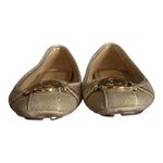 Michael Kors Fulton Leather Bling Metallic Gold Flats Shoes size 7.5 Photo 6